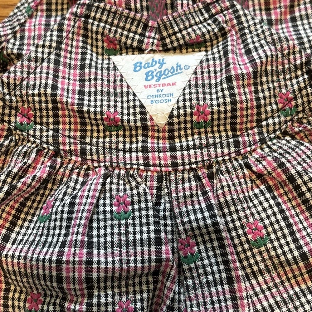 VTG Oshkosh Baby B'Gosh Vestbak Bubble Romper 12M Pink Back Floral USA Made